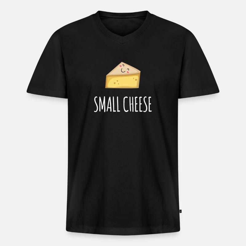 Kleiner Käse - Männer Premium Bio T-Shirt mit V-Ausschnitt - Schwarz