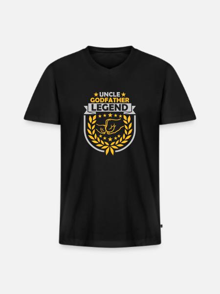 Uncle Godfather Legend Quote - Men's Premium Organic T-shirt with V-neck - black