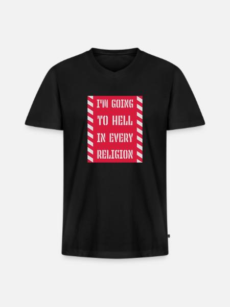 Going to Hell - Men's Premium Organic T-shirt with V-neck - black