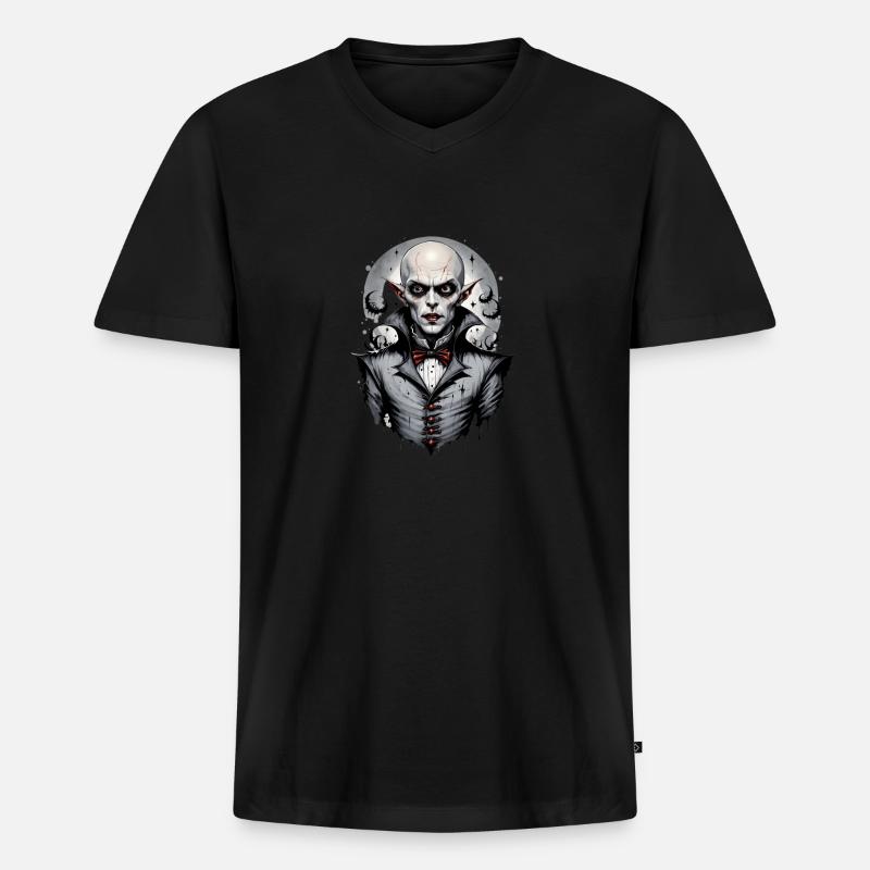 Ein lächelnder Vampir 5 - Männer Premium Bio T-Shirt mit V-Ausschnitt - Schwarz