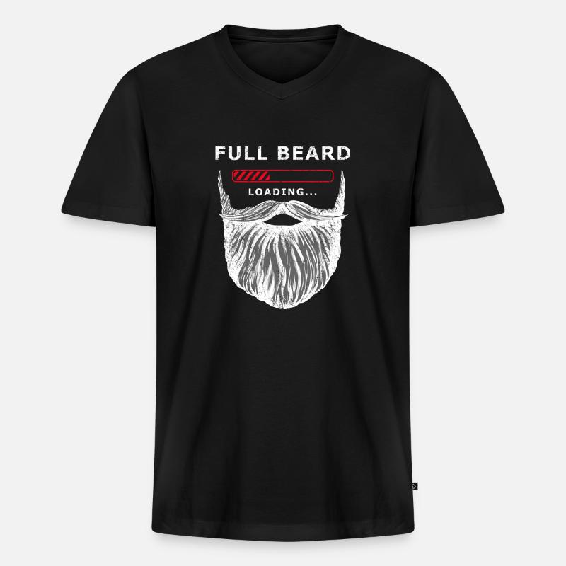 Full beard loading - Männer Premium Bio T-Shirt mit V-Ausschnitt - Schwarz