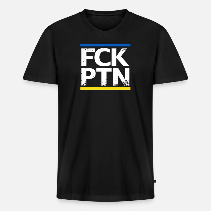 FCK PTN - Männer Premium Bio T-Shirt mit V-Ausschnitt - Schwarz