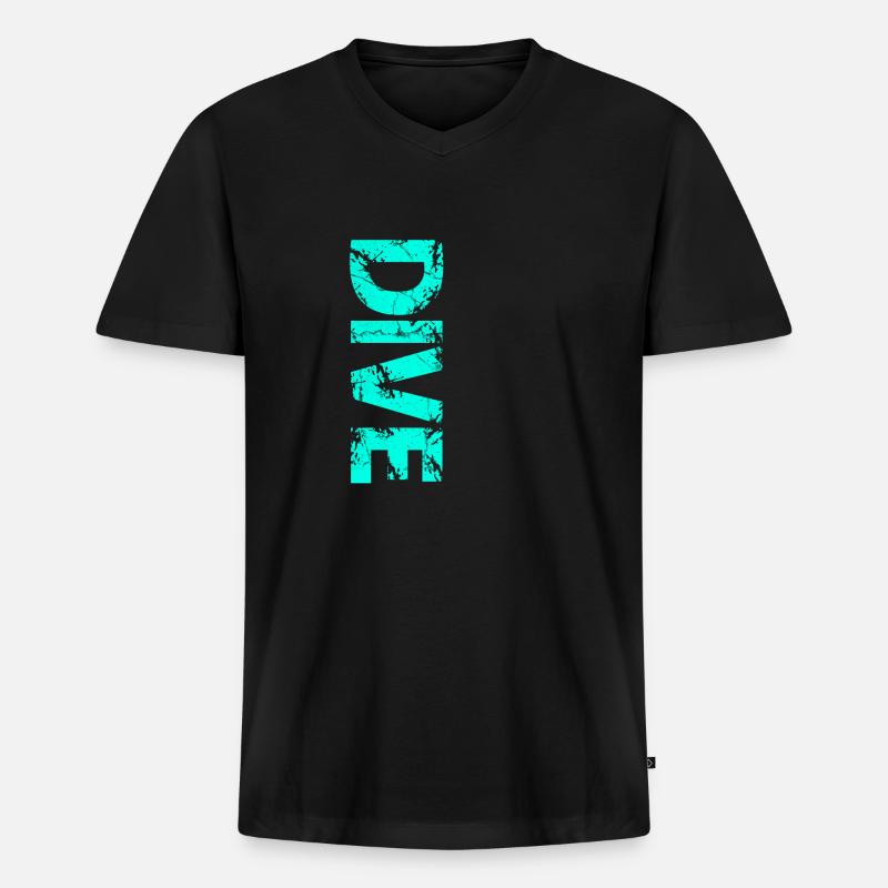 Tauchen - Männer Premium Bio T-Shirt mit V-Ausschnitt - Schwarz