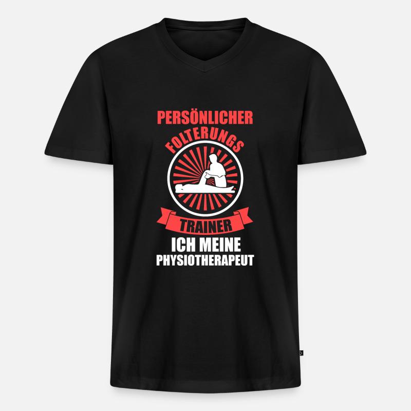Physiotherapeut Beruf Physio Geschenk - Männer Premium Bio T-Shirt mit V-Ausschnitt - Schwarz