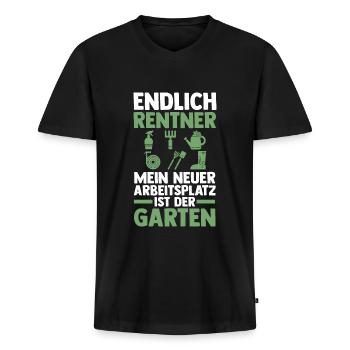 Garten Ruhestand Hobbygärtner Geschenk - Männer Premium Bio T-Shirt mit V-Ausschnitt - Schwarz - Vorne - Nico (187cm)