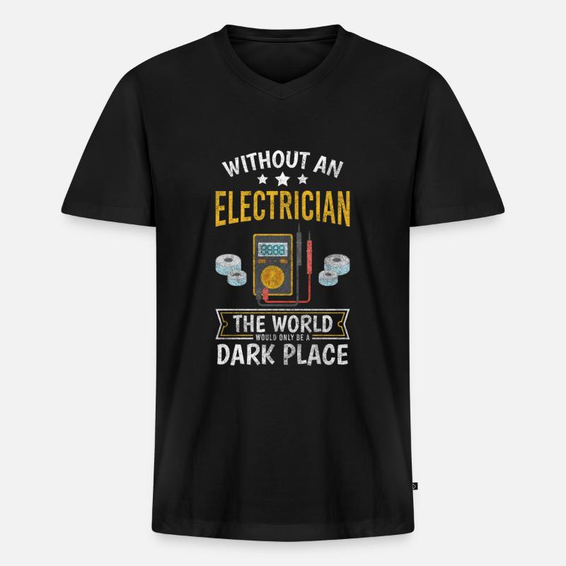 Electronics technician Craft Volt - Men's Premium Organic T-shirt with V-neck - black