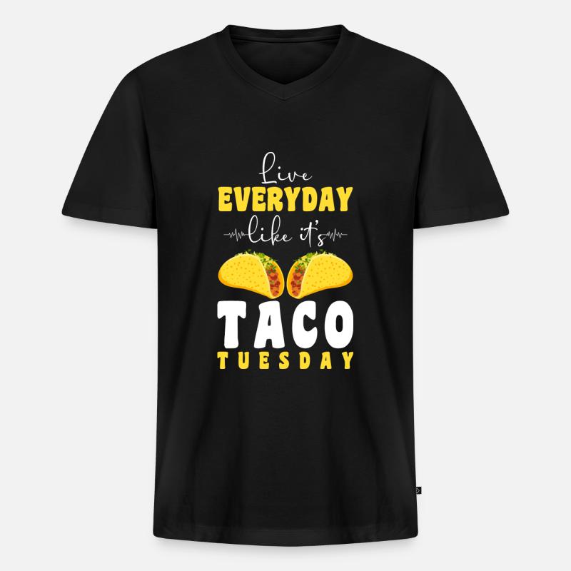 Mexikanisch Feinschmecker Sombrero Burrito - Männer Premium Bio T-Shirt mit V-Ausschnitt - Schwarz