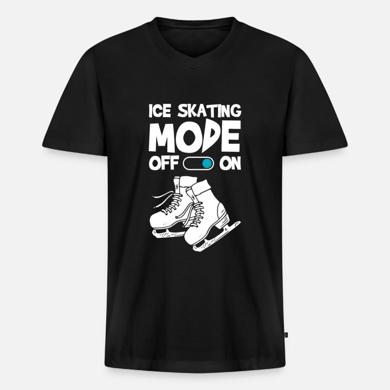 Eislaufen Kunst Hobby Eisbahn - Männer Premium Bio T-Shirt mit V-Ausschnitt - Schwarz