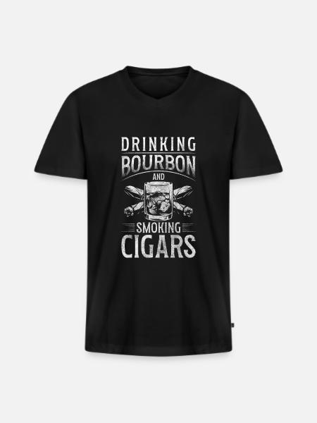 Smoking Smoking Smoking ban Smoking Nervous - Men's Premium Organic T-shirt with V-neck - black