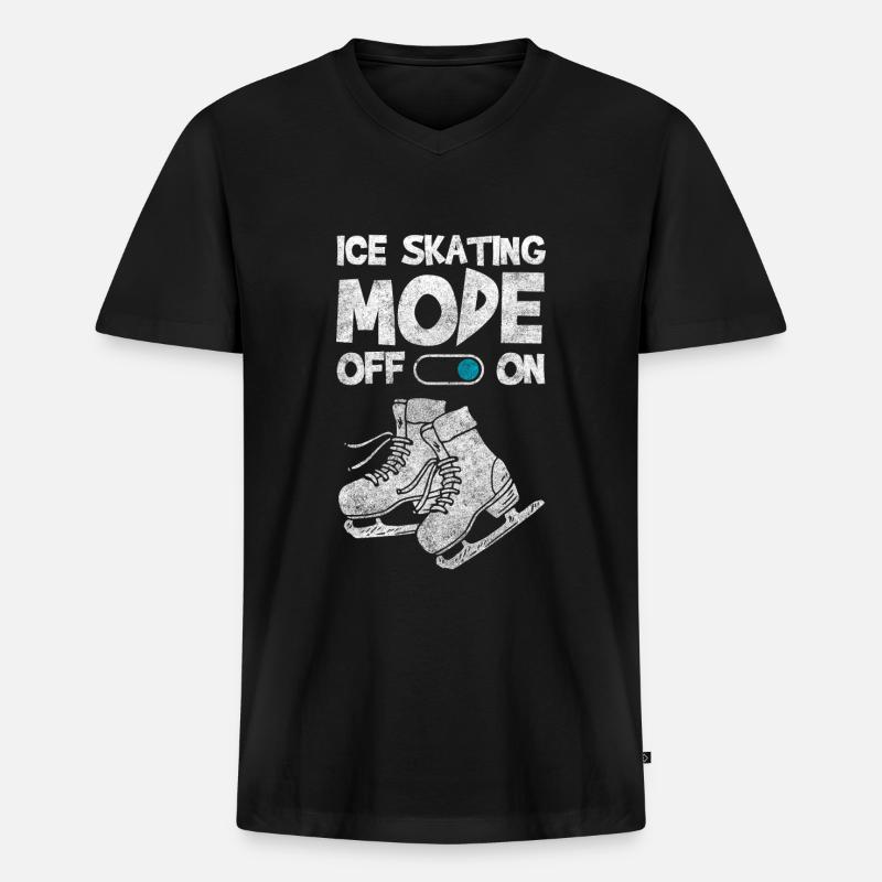 Eisläufer Cool Sportlich - Männer Premium Bio T-Shirt mit V-Ausschnitt - Schwarz