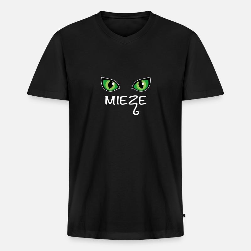 Mieze - Männer Premium Bio T-Shirt mit V-Ausschnitt - Schwarz