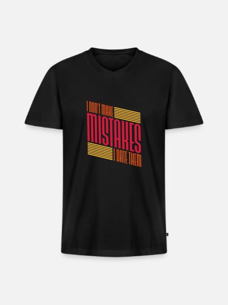 Date Mistakes Quote Logo - Men's Premium Organic T-shirt with V-neck - black