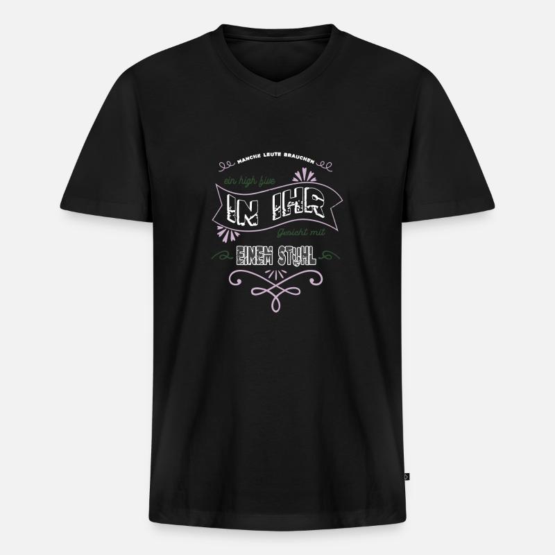 spruch lieben schelle backpfeiffe geschenkidee - Männer Premium Bio T-Shirt mit V-Ausschnitt - Schwarz