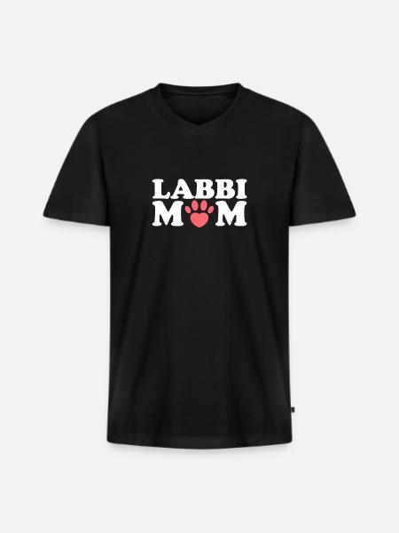 Labbi Mom Labrador Retriever Mama Mum Mummy Mother - Men's Premium Organic T-shirt with V-neck - black