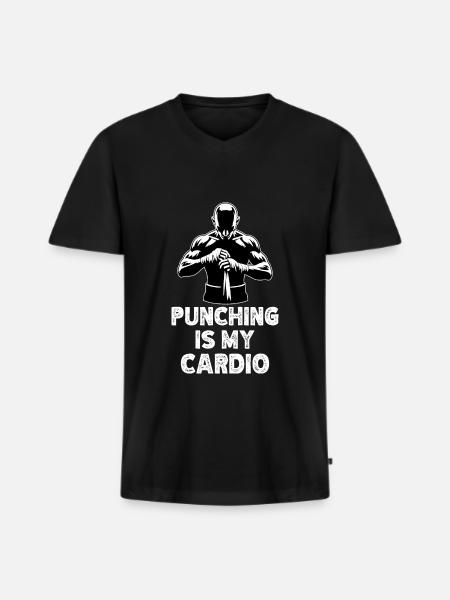 Boxing Boxer Kickboxing Quote - Men's Premium Organic T-shirt with V-neck - black