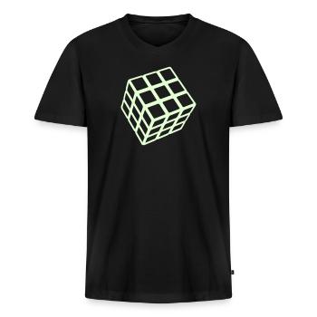 Rubik's Cube Glow In The Dark - Men's Premium Organic T-shirt with V-neck - black - Front - Nico (187cm)