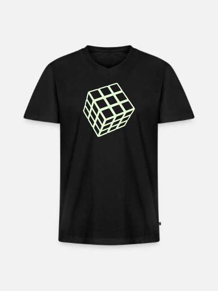 Rubik's Cube Glow In The Dark - Men's Premium Organic T-shirt with V-neck - black