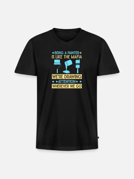 House Painter Dad Unique Gifts - Men's Premium Organic T-shirt with V-neck - black