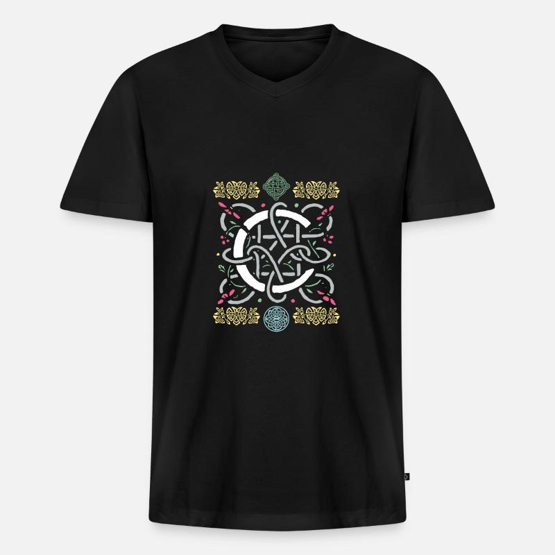 C - Männer Premium Bio T-Shirt mit V-Ausschnitt - Schwarz