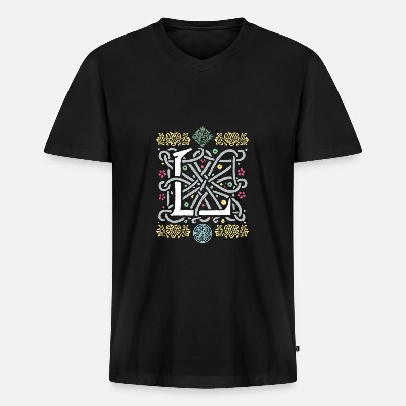 L - Männer Premium Bio T-Shirt mit V-Ausschnitt - Schwarz