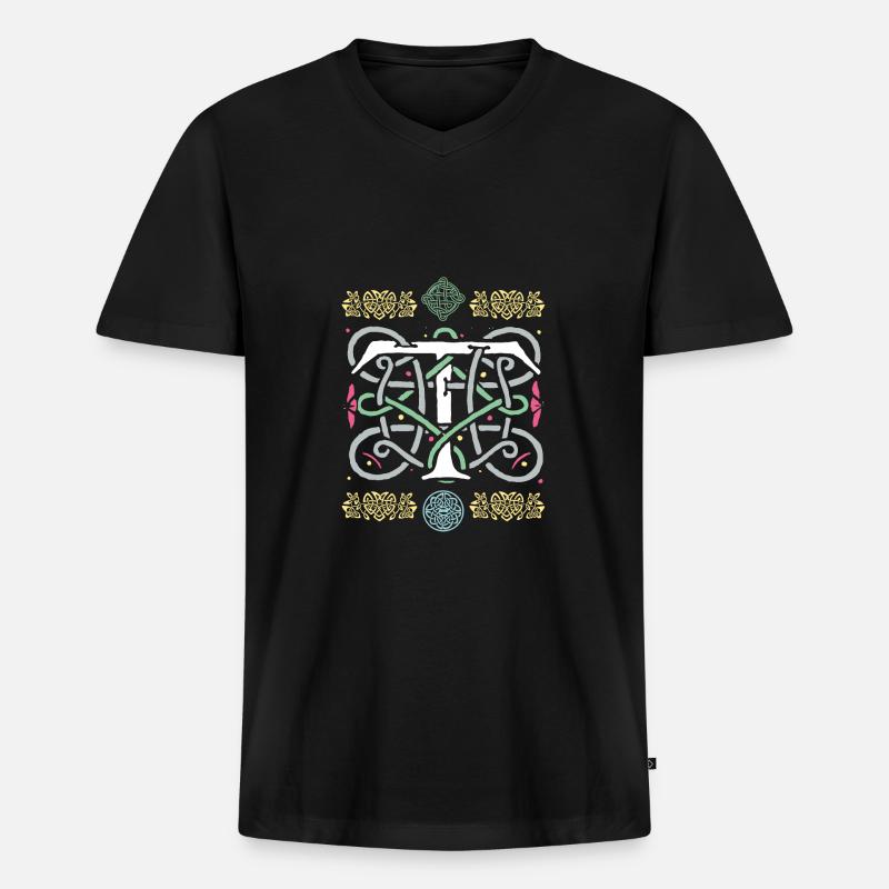 T - Männer Premium Bio T-Shirt mit V-Ausschnitt - Schwarz