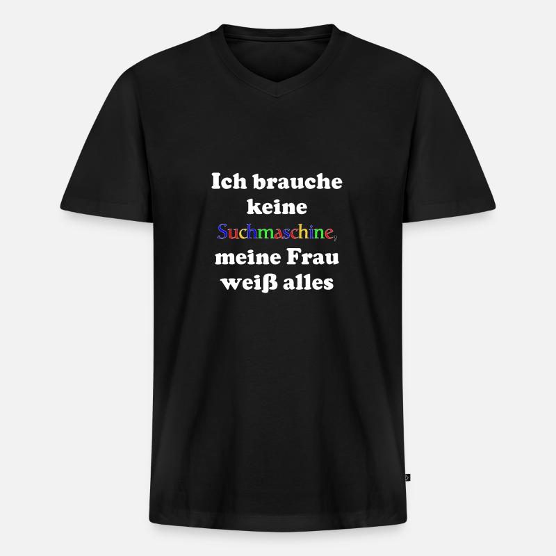 Suchmaschine - Männer Premium Bio T-Shirt mit V-Ausschnitt - Schwarz