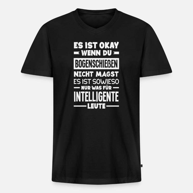 Ich gehe Bogenschießen - Männer Premium Bio T-Shirt mit V-Ausschnitt - Schwarz