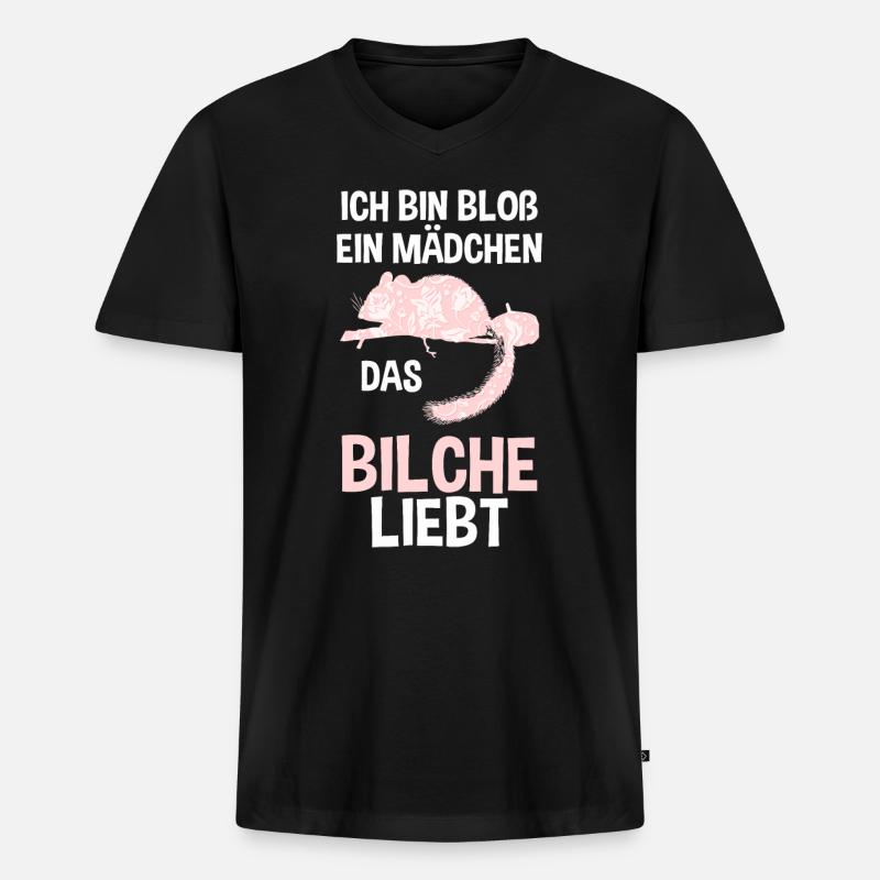 Bilch - Männer Premium Bio T-Shirt mit V-Ausschnitt - Schwarz