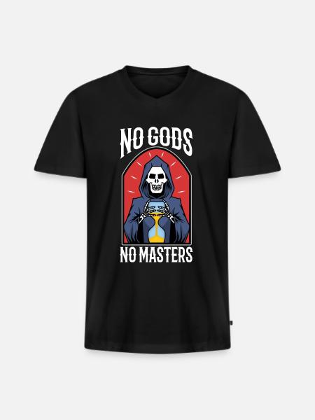 No Gods No Masters - Men's Premium Organic T-shirt with V-neck - black