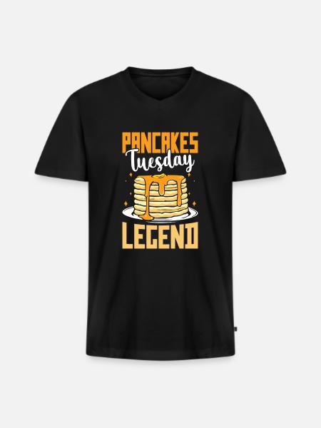 Pancakes tuesday legend - Männer Premium Bio T-Shirt mit V-Ausschnitt - Schwarz