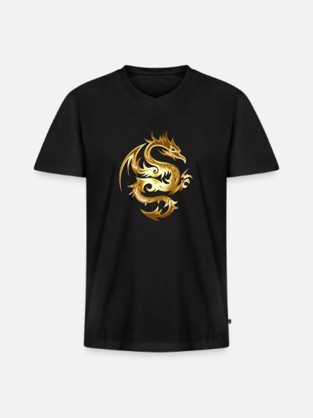 Dragon Chinese Dragon Fantasy Gift - Men's Premium Organic T-shirt with V-neck - black