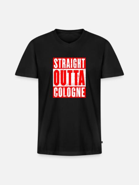 Straight Outta Cologne Red - Men's Premium Organic T-shirt with V-neck - black