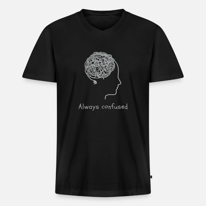 Always confused - Männer Premium Bio T-Shirt mit V-Ausschnitt - Schwarz