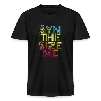 Synthesize me Synthesizer Synthie Pop Geschenk - Männer Premium Bio T-Shirt mit V-Ausschnitt - Schwarz - Vorne - Nico (187cm)