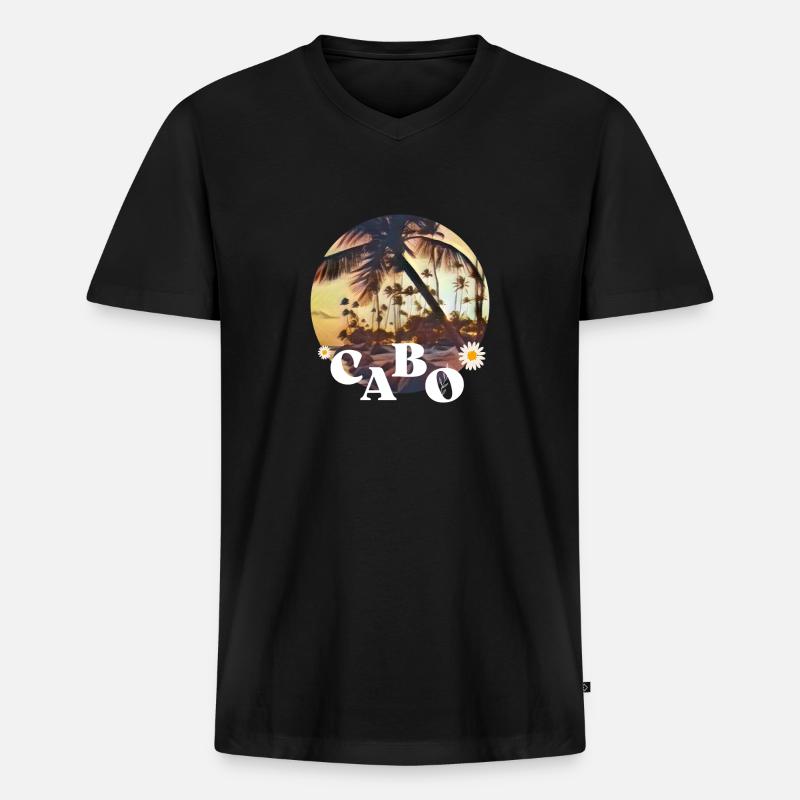 CABO STRAND - Männer Premium Bio T-Shirt mit V-Ausschnitt - Schwarz