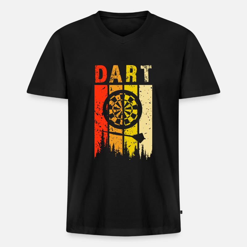 dart retro design dart Geschenk - Männer Premium Bio T-Shirt mit V-Ausschnitt - Schwarz
