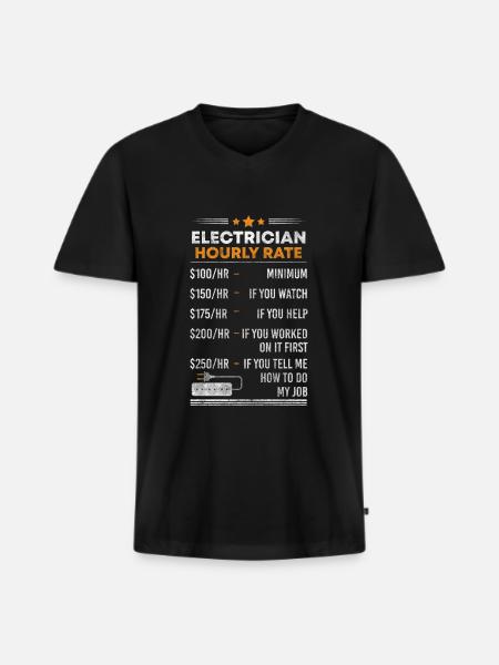 Strom Handwerk Spannung Blitz - Männer Premium Bio T-Shirt mit V-Ausschnitt - Schwarz