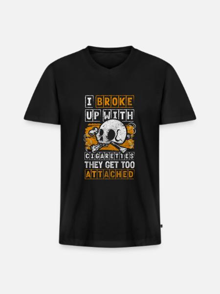 Nichtraucher Tabak - Männer Premium Bio T-Shirt mit V-Ausschnitt - Schwarz