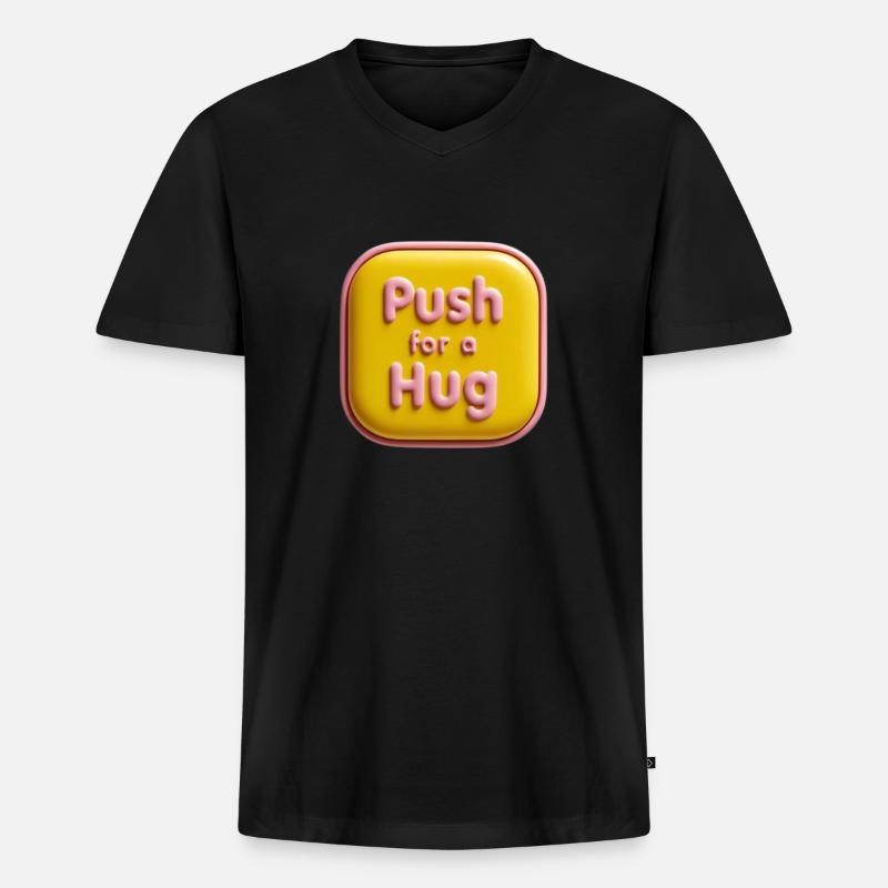 Push for ahug - Männer Premium Bio T-Shirt mit V-Ausschnitt - Schwarz