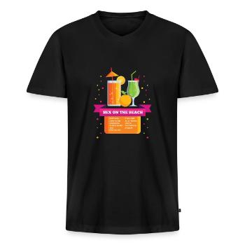 Sex on the beach & more cocktails - Männer Premium Bio T-Shirt mit V-Ausschnitt - Schwarz - Vorne - Nico (187cm)