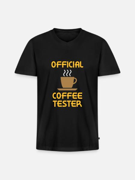 Official coffee tester - Men's Premium Organic T-shirt with V-neck - black