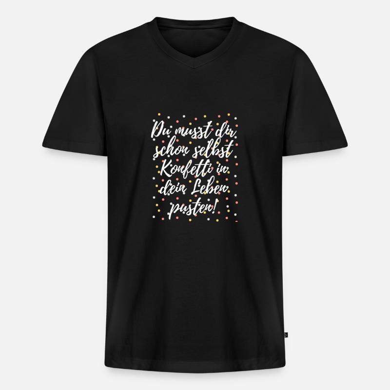 Konfetti - Männer Premium Bio T-Shirt mit V-Ausschnitt - Schwarz