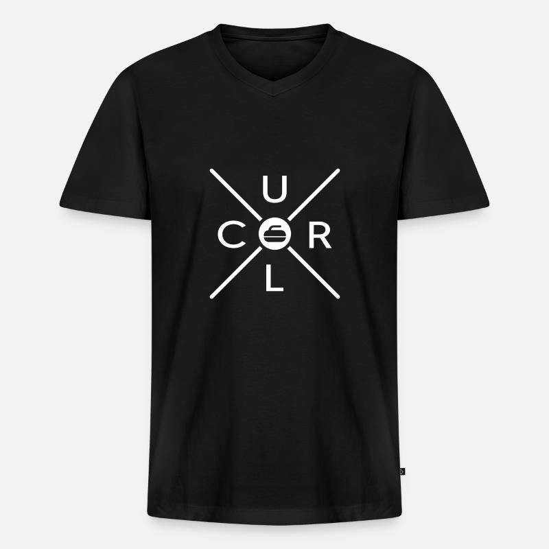 curling eisstockschießen curlingstein curl - Männer Premium Bio T-Shirt mit V-Ausschnitt - Schwarz