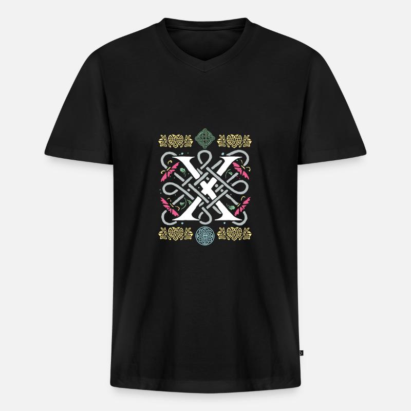 X - Männer Premium Bio T-Shirt mit V-Ausschnitt - Schwarz