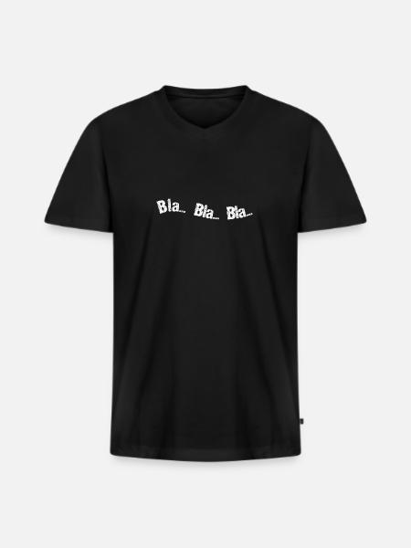 Bla Bla Bla - Männer Premium Bio T-Shirt mit V-Ausschnitt - Schwarz