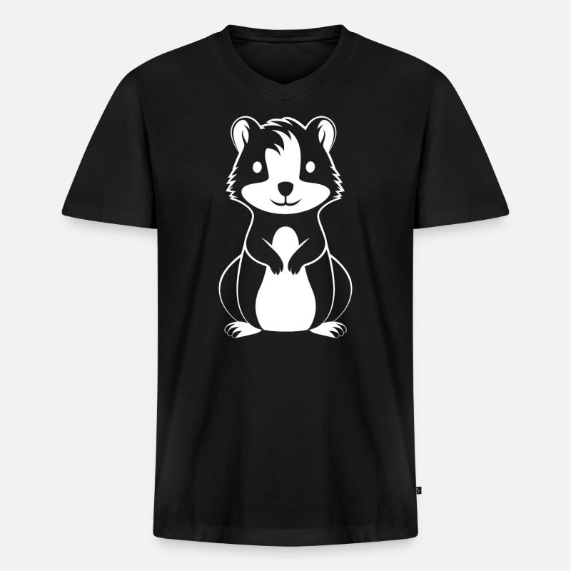 Stinktier - Männer Premium Bio T-Shirt mit V-Ausschnitt - Schwarz