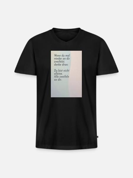 If you doubt yourself – everyone does - Men's Premium Organic T-shirt with V-neck - black