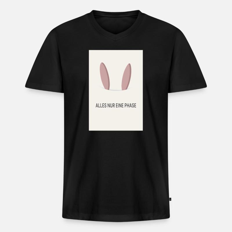 Alles nur eine Phase - Männer Premium Bio T-Shirt mit V-Ausschnitt - Schwarz