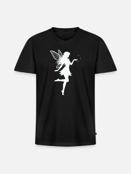 Fairy Elf - Men's Premium Organic T-shirt with V-neck - black