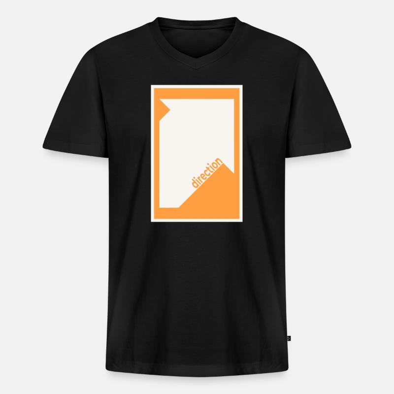 Direction Poster Orange – Modern Graphic - Männer Premium Bio T-Shirt mit V-Ausschnitt - Schwarz